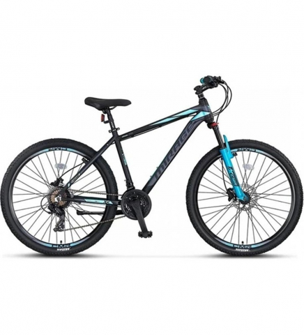 Mountain Bike - Bicicleta MTB Umit Mirage 2D, 21 viteze, culoare negru/turcoaz, roata 29", cadru din aluminiu 20", frana disc