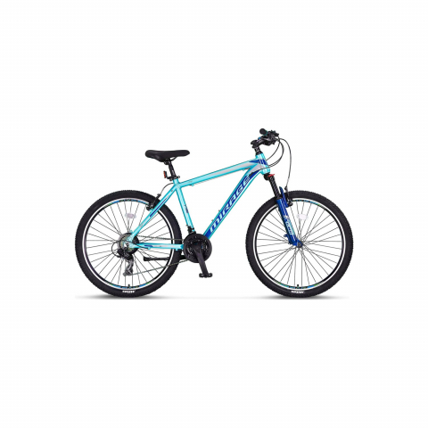 Biciclete - Bicicleta MTB Umit Mirage 2D, 21 viteze, culoare turcoaz, roata 24", cadru din aluminiu, frana disc