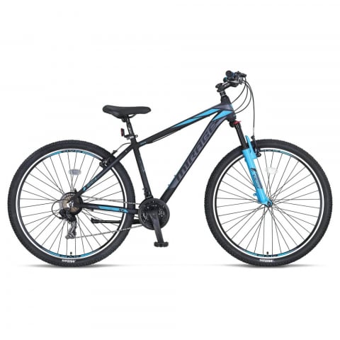 Mountain Bike - Bicicleta MTB Umit Mirage, 21 viteze, culoare negru/albastru, roata 29", cadru din aluminiu 18", V-brake