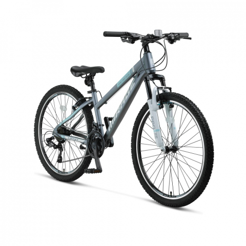 Bicicleta MTB Umit Mirage Lady, 21 viteze, culoare gri/turcoaz, roata 24", cadru din aluminiu, frana V-Brake [1]