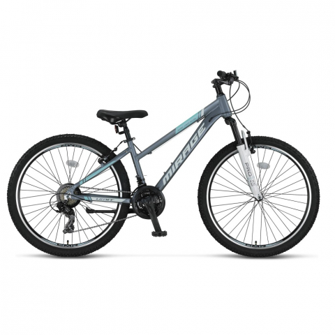 Bicicleta MTB Umit Mirage Lady, 21 viteze, culoare gri/turcoaz, roata 24", cadru din aluminiu, frana V-Brake [0]