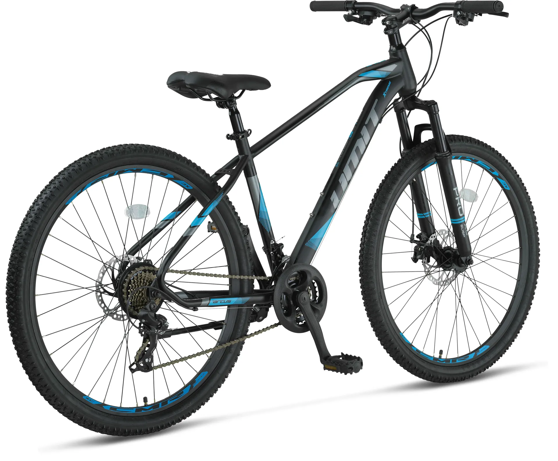 Bicicleta MTB Umit Arcus 2D, culoare negru/albastru, roata 27.5", cadru otel, frana disc, 21 viteze [1]