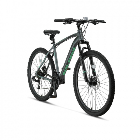 Mountain Bike - Bicicleta MTB Umit Solaris, 21 viteze, culoare antracit/turcoaz, roata 27.5", cadru din aluminiu 18", frana hidraulica