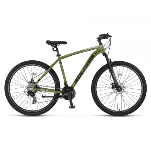 Mountain Bike - Bicicleta MTB Umit Solaris, 21 viteze, culoare kaki, roata 29", cadru din aluminiu 18", frana disc