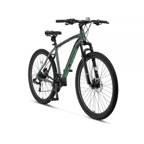 Mountain Bike - Bicicleta MTB Umit Solaris, 21 viteze, culoare gri/turcoaz, roata 29", cadru din aluminiu 20", frana hidraulica