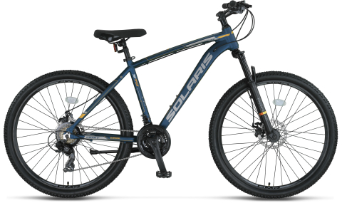 Mountain Bike - Bicicleta MTB Umit Solaris, 21 viteze, culoare albastru/indigo/portocaliu/ roata 26", frana disc