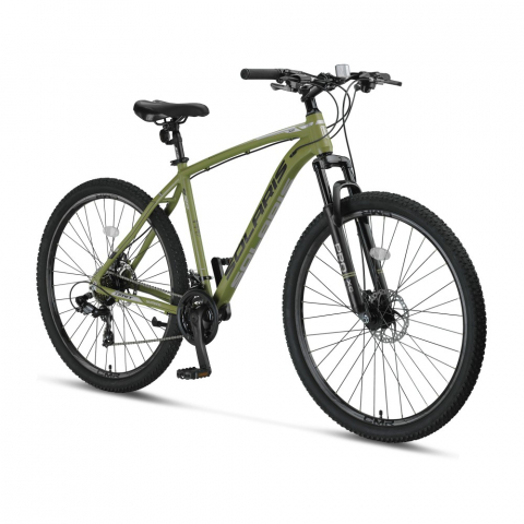 Mountain Bike - Bicicleta MTB Umit Solaris, 21 viteze, culoare kaki, roata 29", cadru din aluminiu 20", frana disc