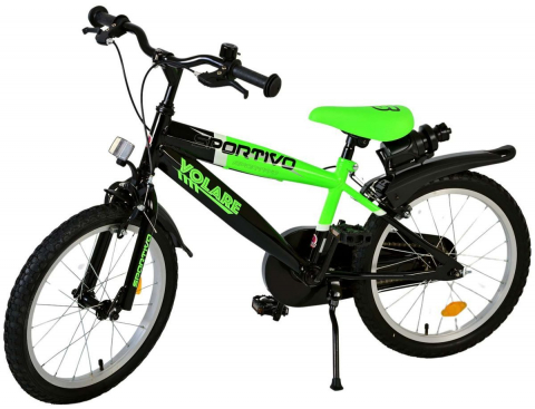 Bicicleta pentru baieti Volare Sportivo, 18 inch, culoare verde neon / negru, frana de mana fata - spate [1]