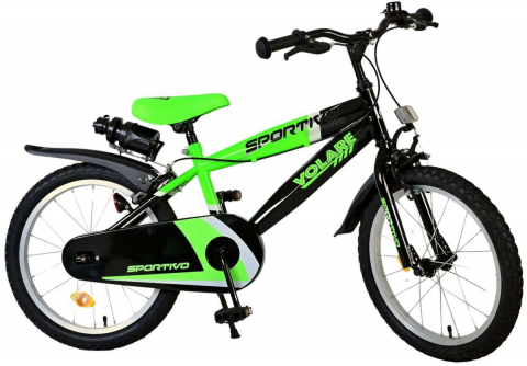 Bicicleta pentru baieti Volare Sportivo, 18 inch, culoare verde neon / negru, frana de mana fata - spate [8]