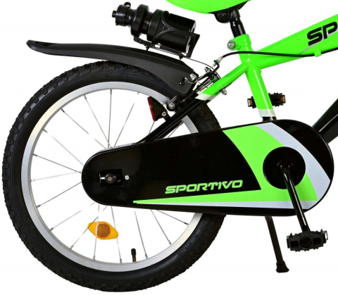 Bicicleta pentru baieti Volare Sportivo, 18 inch, culoare verde neon / negru, frana de mana fata - spate [7]