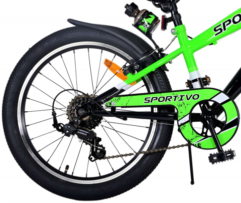 Bicicleta pentru baieti Volare Sportivo, 20 inch, culoare verde/negru, frana de mana fata - spate [8]
