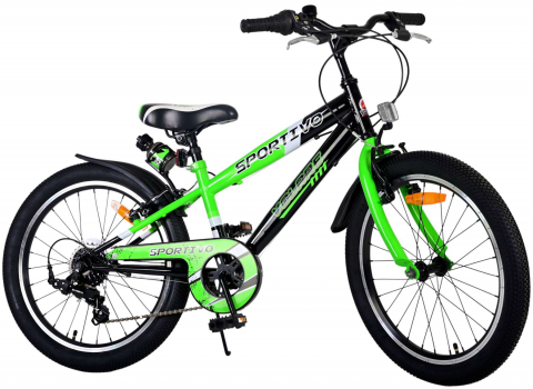 Bicicleta pentru baieti Volare Sportivo, 20 inch, culoare verde/negru, frana de mana fata - spate [9]