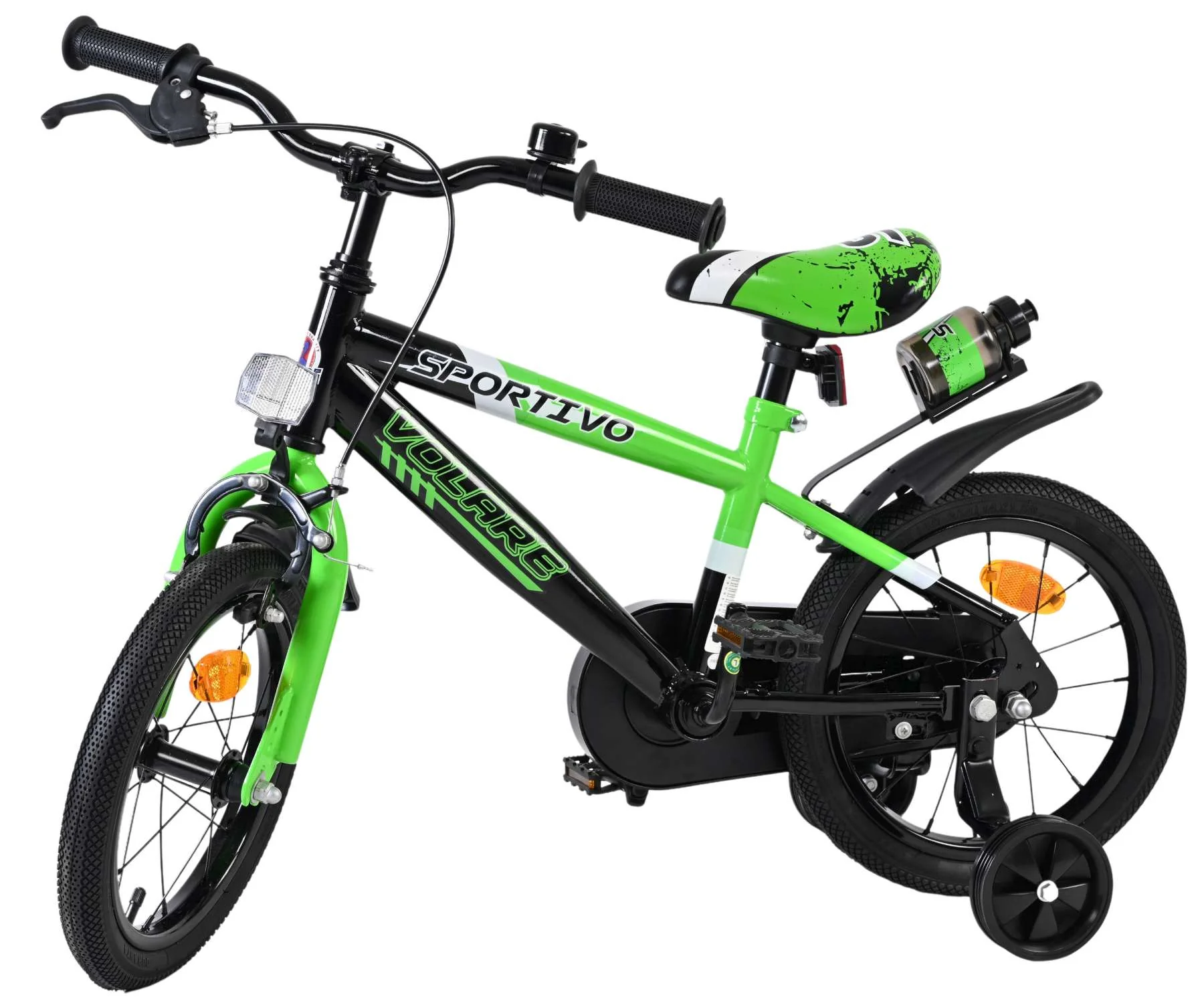 Bicicleta pentru copii Volare Sportivo - Băieți - 14 inch - Verde Negru [4]