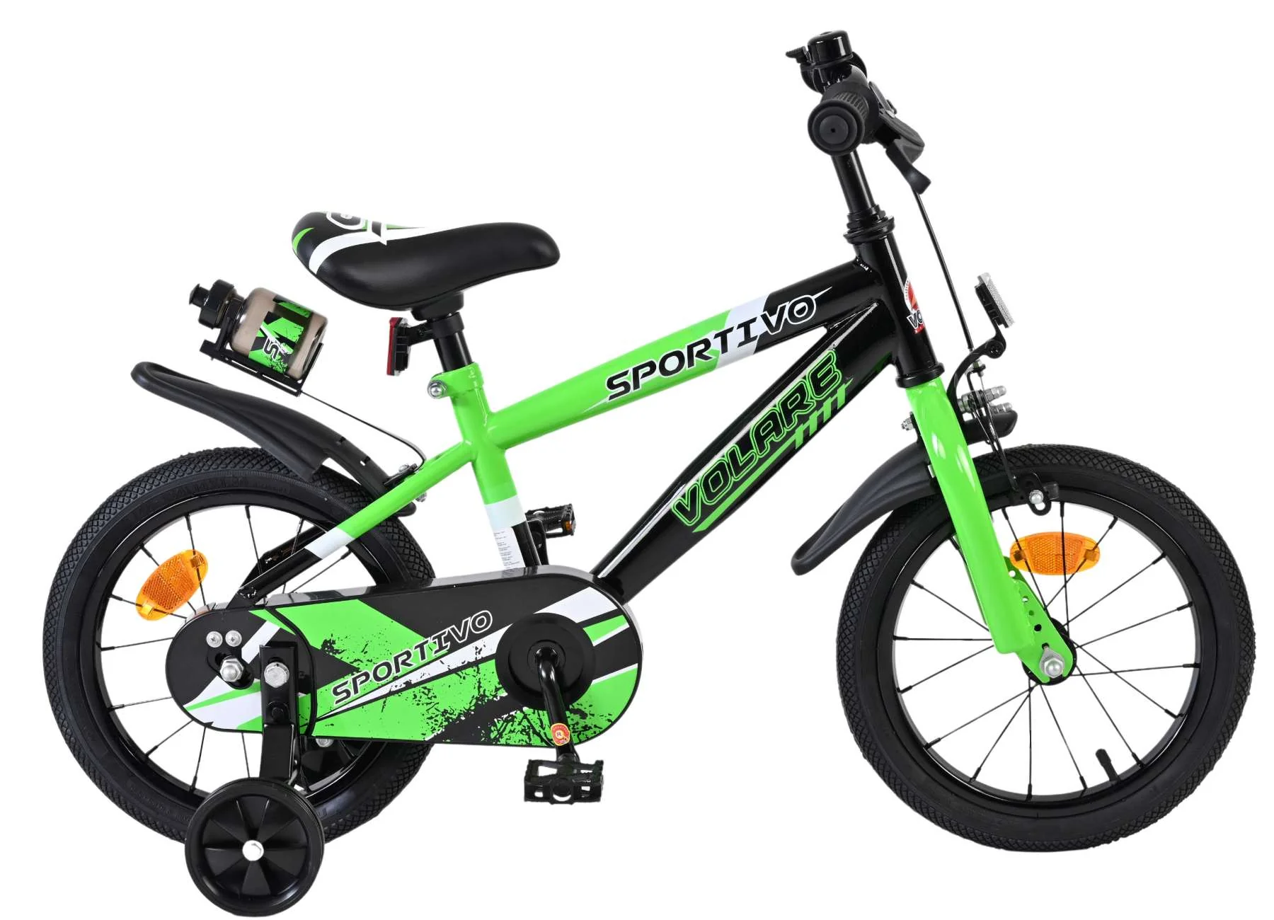 Biciclete - Bicicletă pentru copii Volare Sportivo - Băieți - 14 inch - Verde Negru