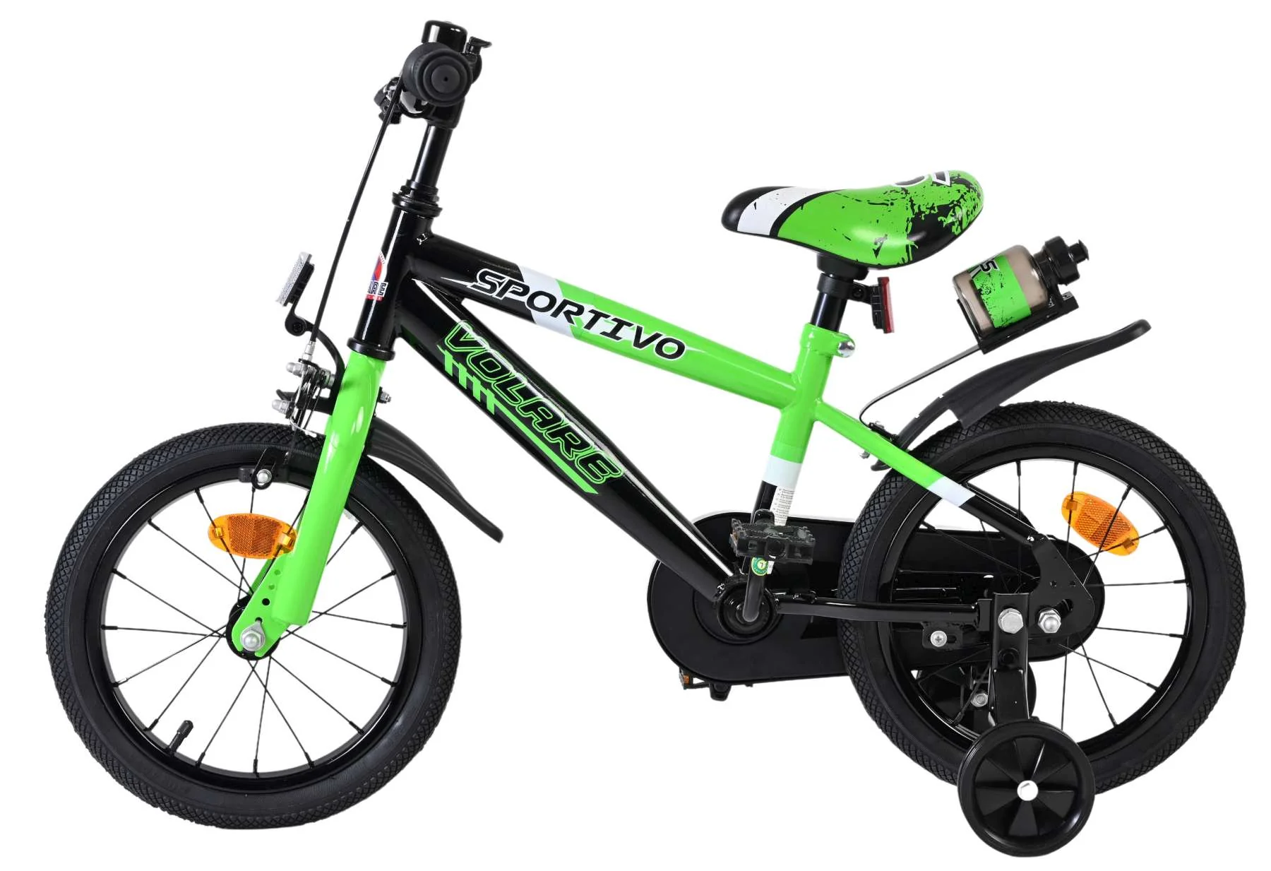 Bicicleta pentru copii Volare Sportivo - Băieți - 14 inch - Verde Negru [3]