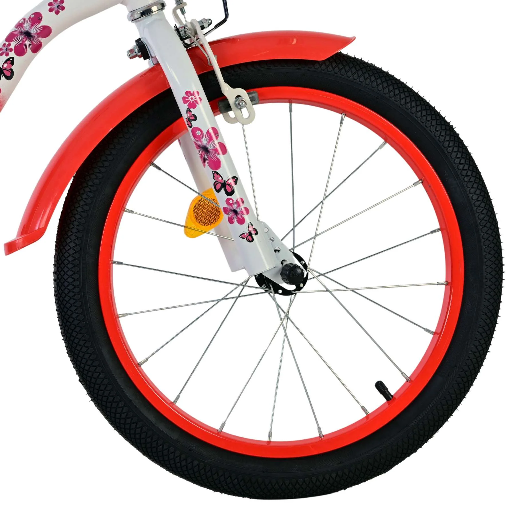 Bicicletă Volare Lovely pentru copii - Fete - 18 inch - Roșu Alb [2]