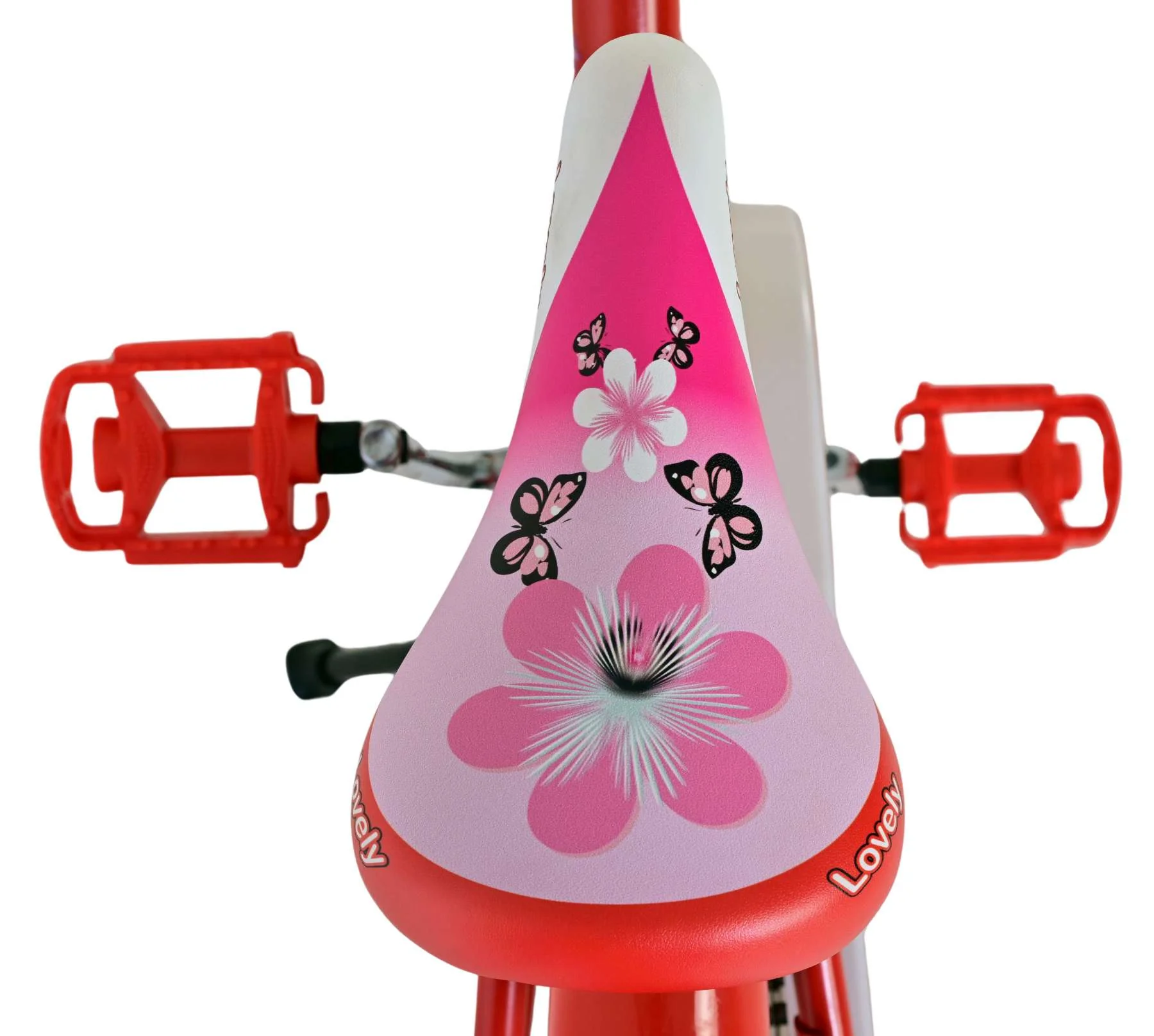 Bicicletă Volare Lovely pentru copii - Fete - 18 inch - Roșu Alb [3]