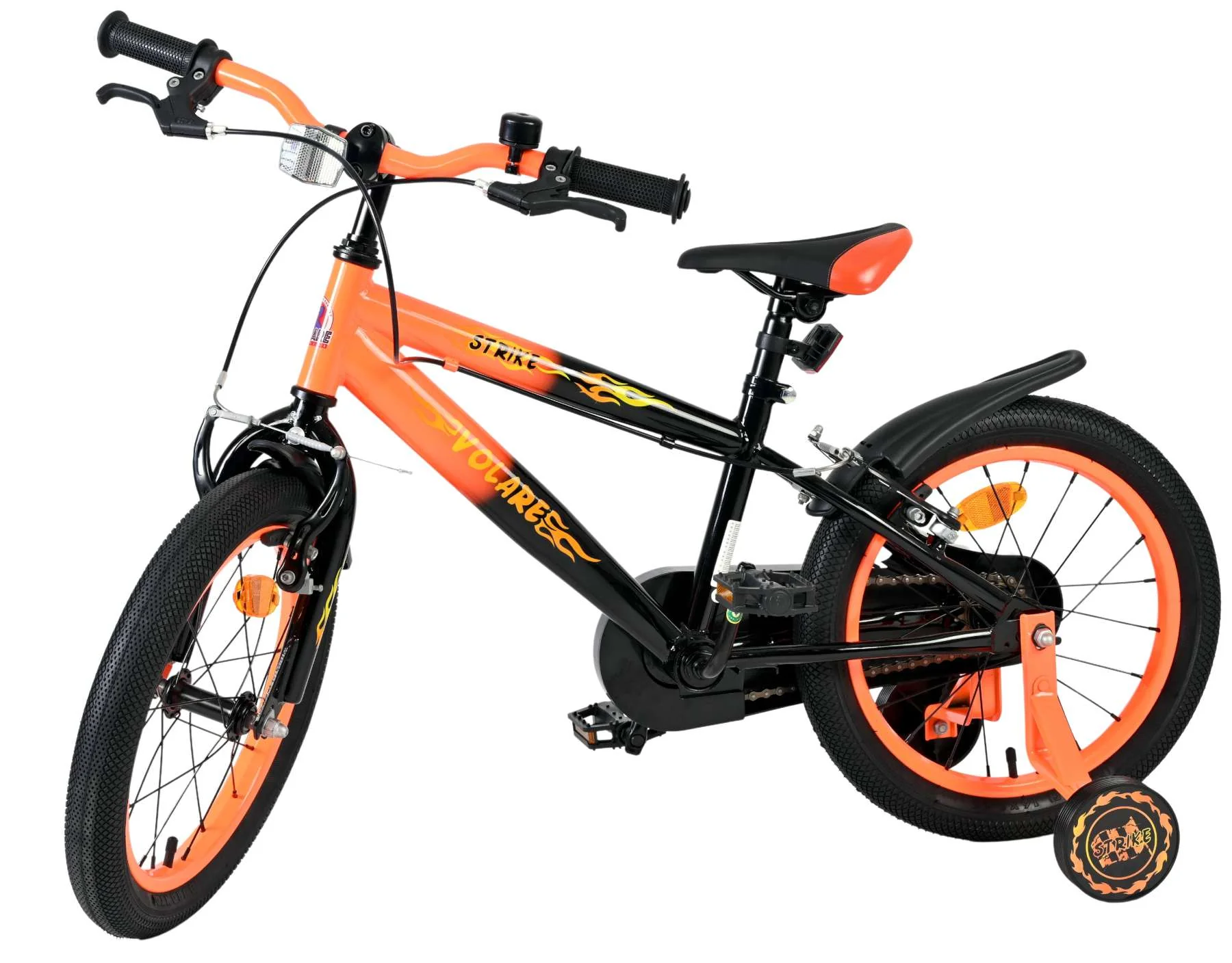 Bicicleta pentru copii Volare Strike - Băieți - 16 inch - Negru Portocaliu - Frâne cu două mâini [7]