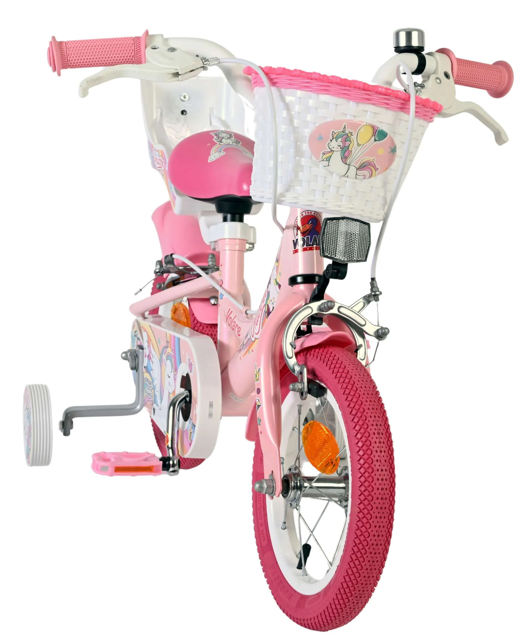 Bicicleta pentru copii Volare Unicorn - Fete - 12 inch - Roz - Frâne cu două mâini [4]