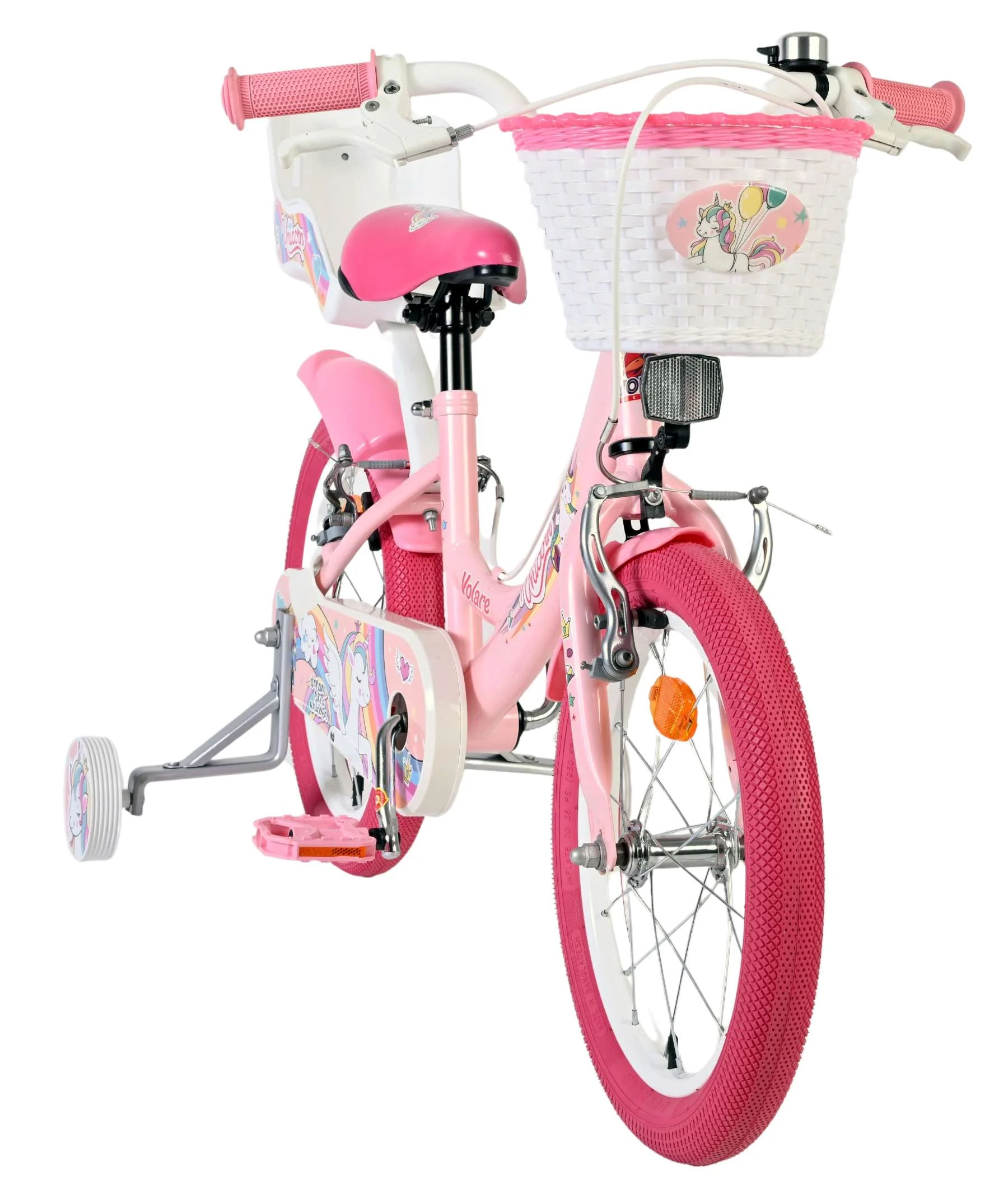 Bicicleta pentru copii Volare Unicorn - Fete - 16 inch - Roz - Frâne cu două mâini [4]
