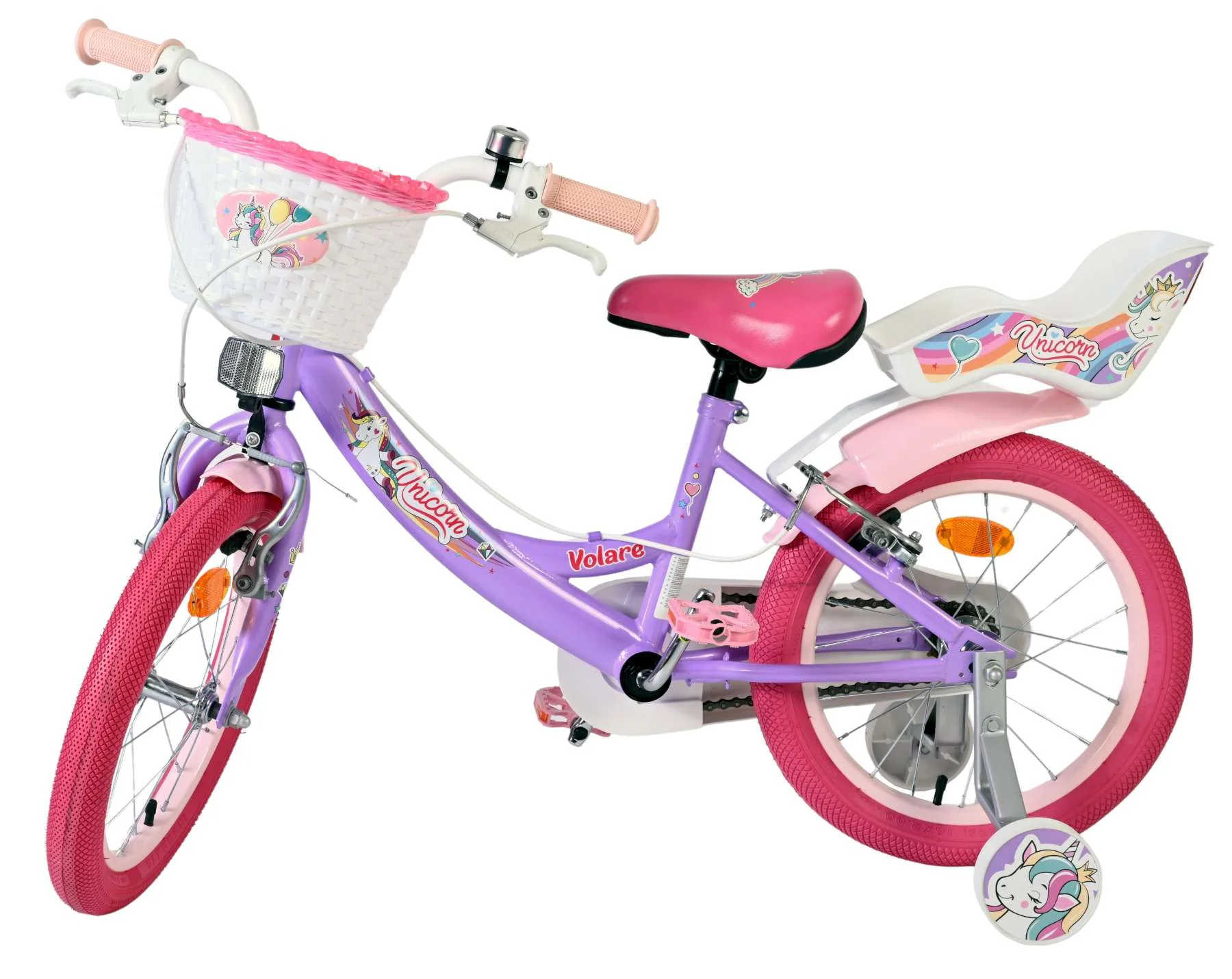 Bicicleta pentru copii Volare Unicorn - Fete - 16 inch - Violet - Frâne cu două mâini [7]