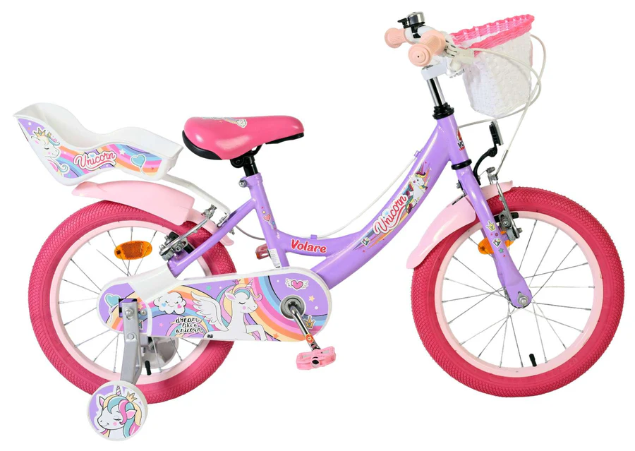 Biciclete - Bicicleta pentru copii Volare Unicorn - Fete - 16 inch - Violet - Frâne cu două mâini