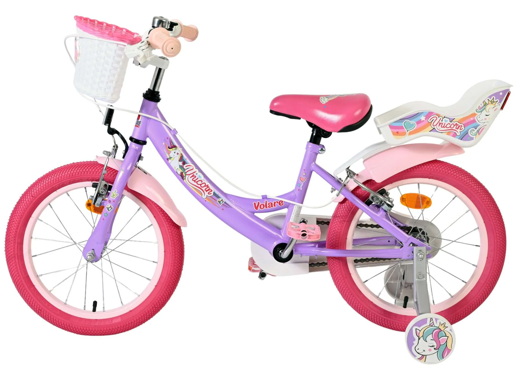 Bicicleta pentru copii Volare Unicorn - Fete - 16 inch - Violet - Frâne cu două mâini [6]