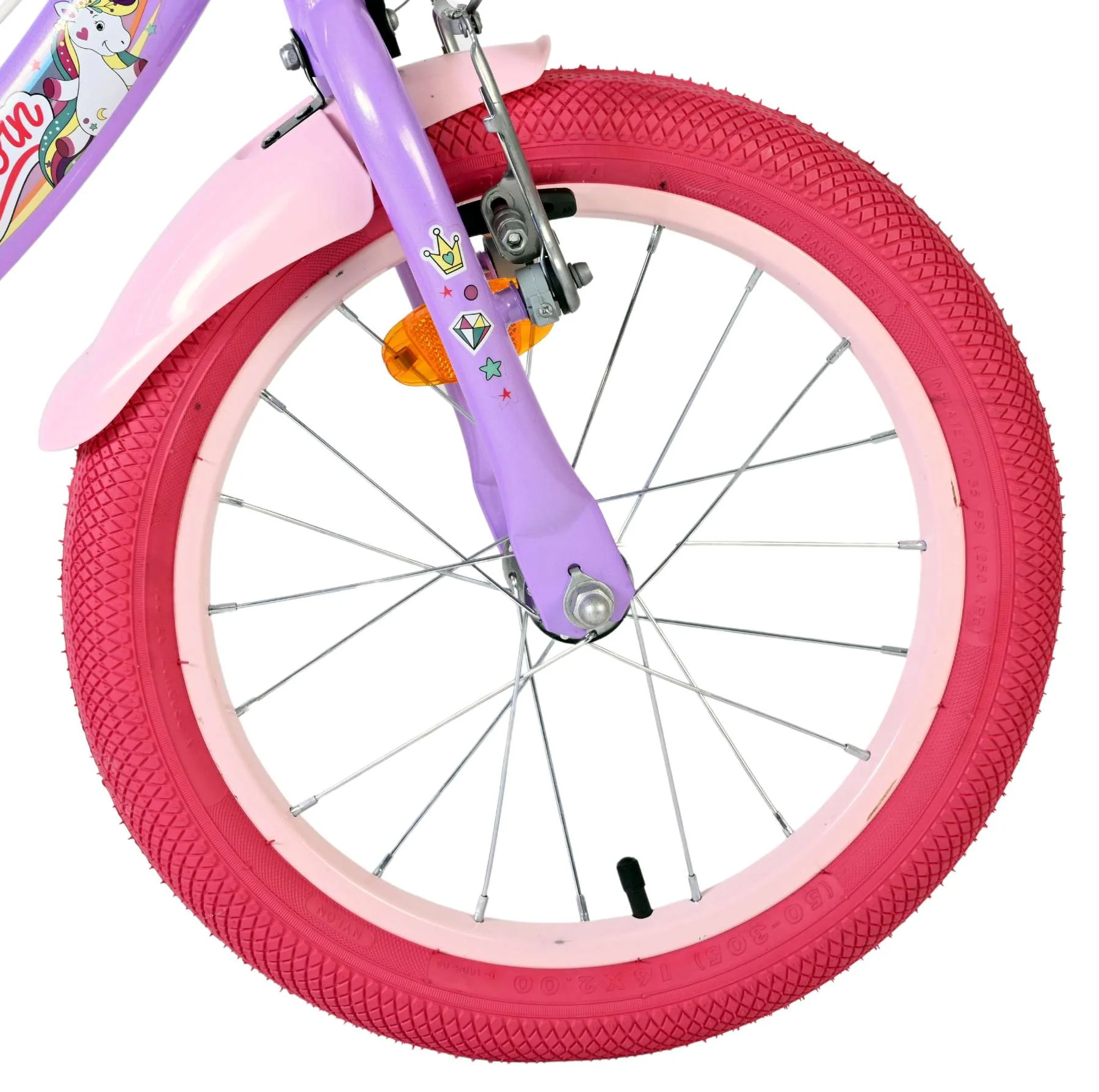 Bicicleta pentru copii Volare Unicorn - Fete - 16 inch - Violet - Frâne cu două mâini [2]