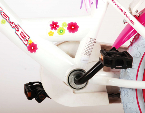 Bicicleta pentru fete Ashley, 14 inch, culoare alb/roz, frana de mana + contra [13]