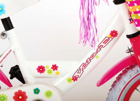 Bicicleta pentru fete Ashley, 14 inch, culoare alb/roz, frana de mana + contra [7]