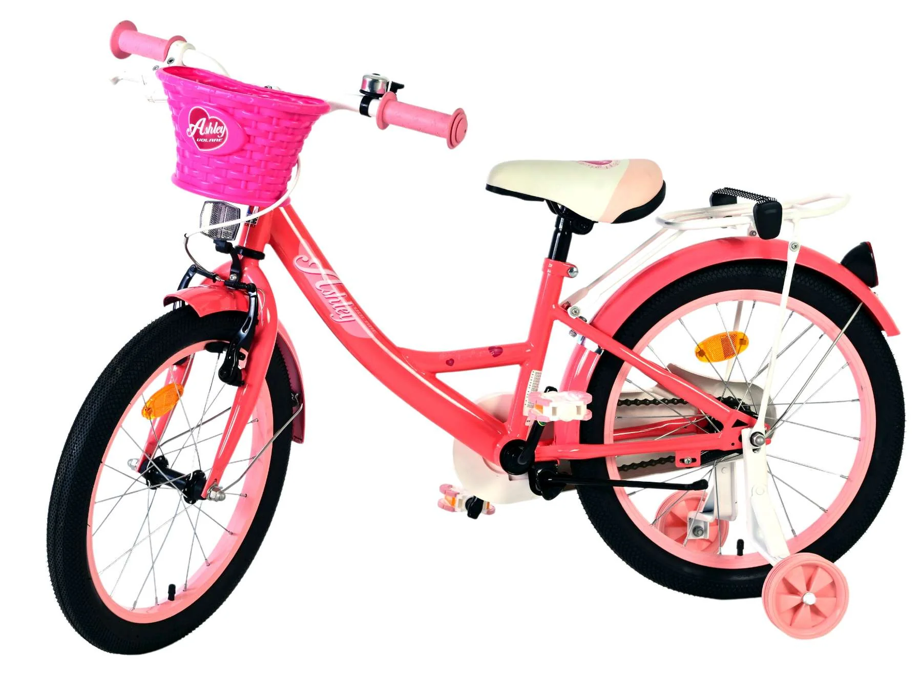 Bicicleta pentru fete Ashley, 18 inch, culoare roz, frana de mana + contra [3]