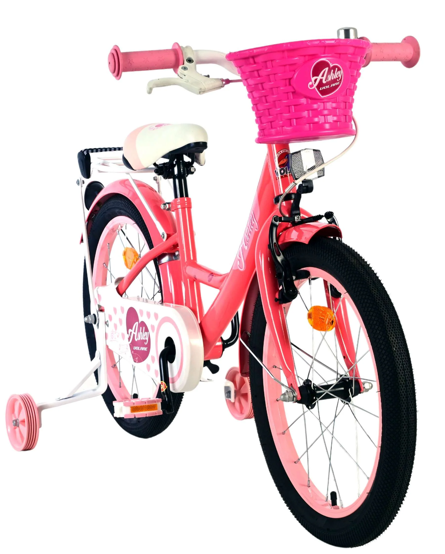 Bicicleta pentru fete Ashley, 18 inch, culoare roz, frana de mana + contra [5]