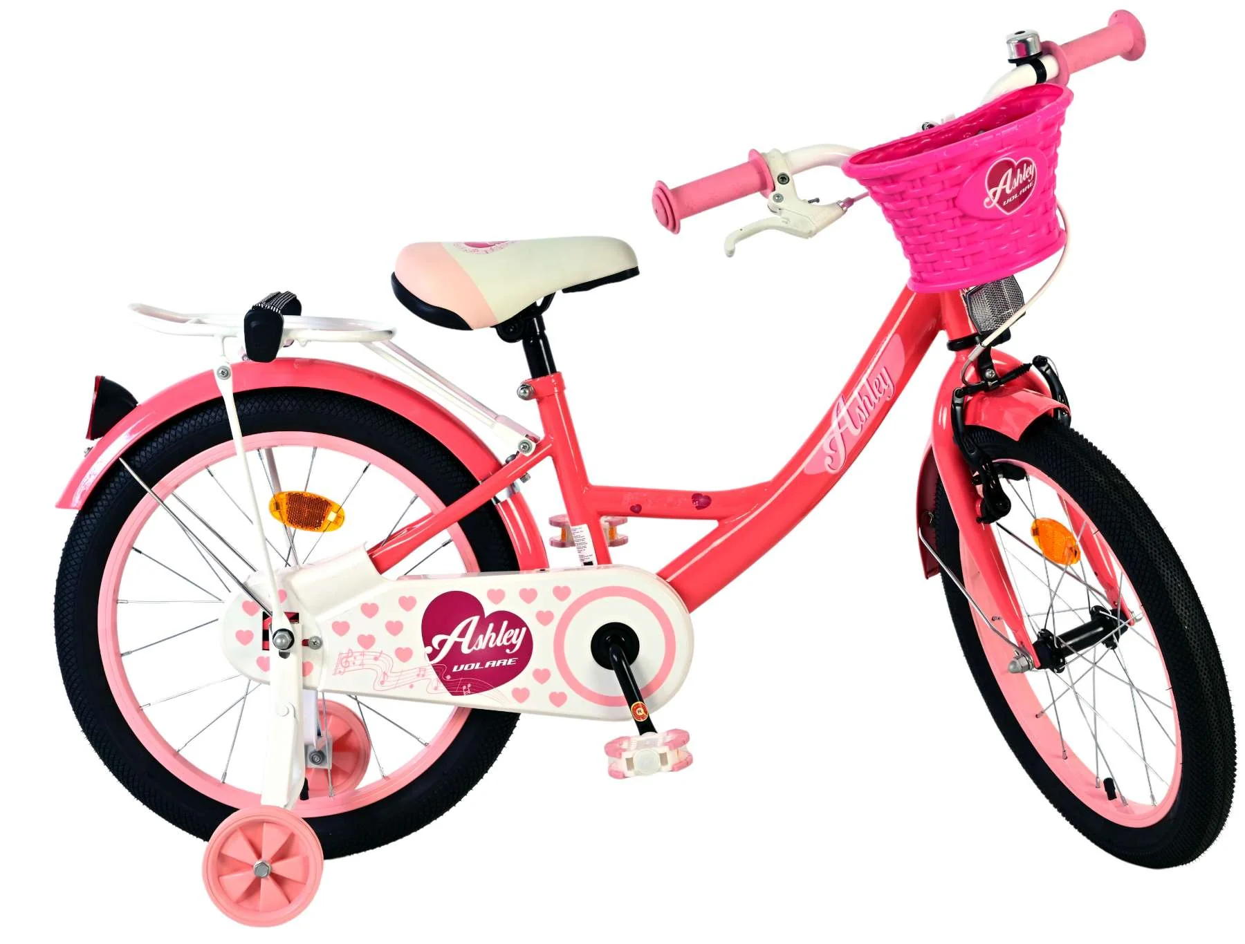 Bicicleta pentru fete Ashley, 18 inch, culoare roz, frana de mana + contra [2]