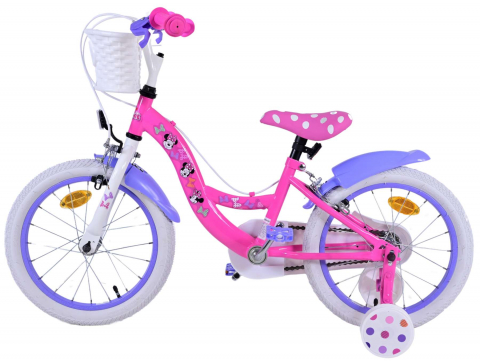 Bicicleta pentru fete Disney Minnie, 16 inch, culoare roz/violet, frana de mana fata si spate [3]