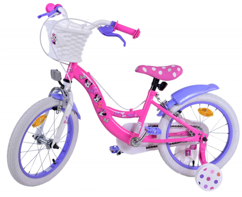Bicicleta pentru fete Disney Minnie, 16 inch, culoare roz/violet, frana de mana fata si spate [1]