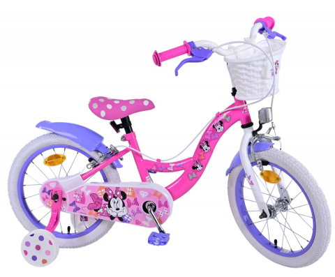 Bicicleta pentru fete Disney Minnie, 16 inch, culoare roz/violet, frana de mana fata si spate [9]