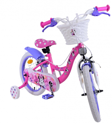 Bicicleta pentru fete Disney Minnie, 16 inch, culoare roz/violet, frana de mana fata si spate [5]