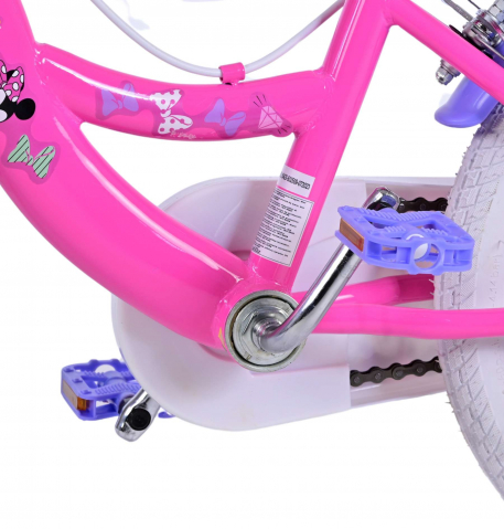 Bicicleta pentru fete Disney Minnie, 16 inch, culoare roz/violet, frana de mana fata si spate [2]
