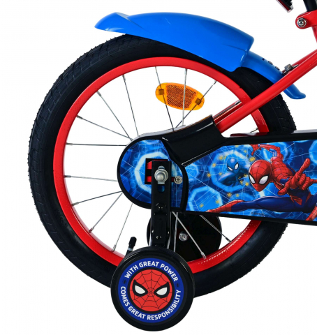 Bicicleta copii Marvel Spiderman 16 inch, pentru baieti, culoare rosu, frana de mana fata si butuc spate [8]