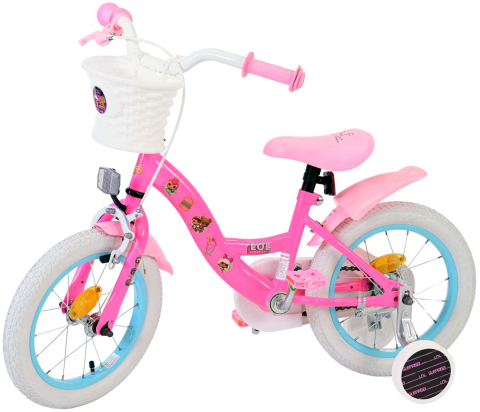Bicicleta pentru fete LOL Surprise, 14 inch, culoare roz, frana de mana fata + contra [2]