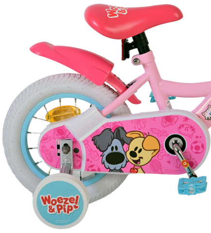 Bicicleta pentru fete Woezel & Pip, 12 inch, culoare roz, frana de mana fata si contra spate [8]