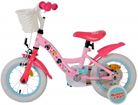 Bicicleta pentru fete Woezel & Pip, 12 inch, culoare roz, frana de mana fata si contra spate [3]