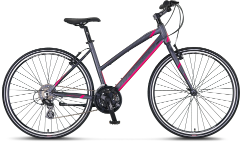 Biciclete - Bicicleta Trekking Mosso Legarda 2321-LDM-V ,  roata 28", culoare gri/roz, cadru din aluminiu - 460mm
