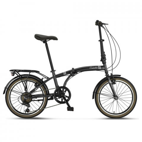 Pliabile - Bicicleta Umit Cund, 6 viteze, pliabila, cadru otel, roata 20", culoare negru