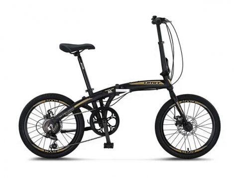 Pliabile - Bicicleta Umit Folding 2D, 6 viteze, pliabila, cadru aluminiu, roata 20", culoare negru/antracit