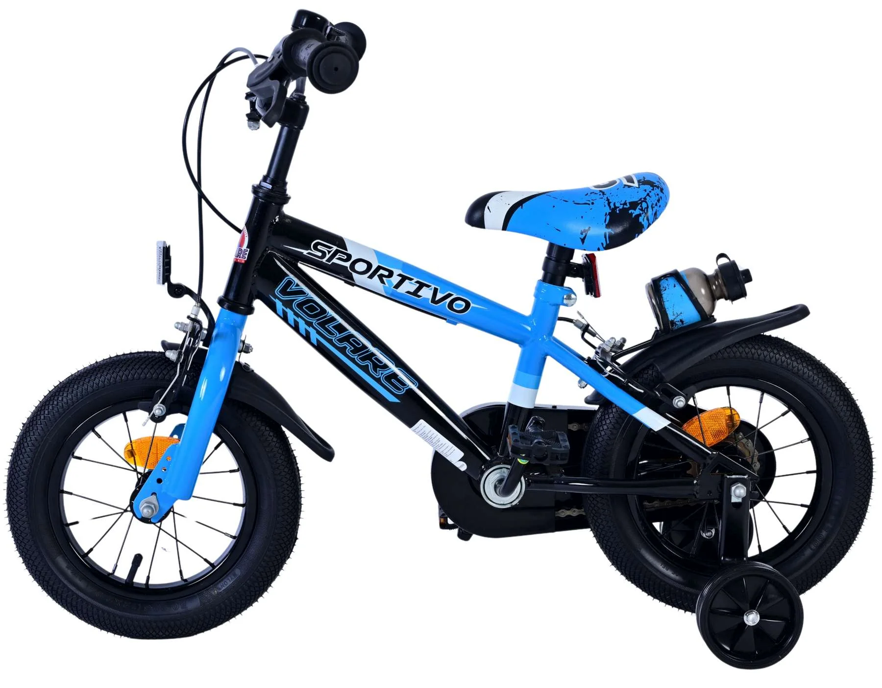 Bicicletă pentru copii Volare Sportivo - Băieți - 12 inch - Albastru Negru - Frâne cu două mâini [6]