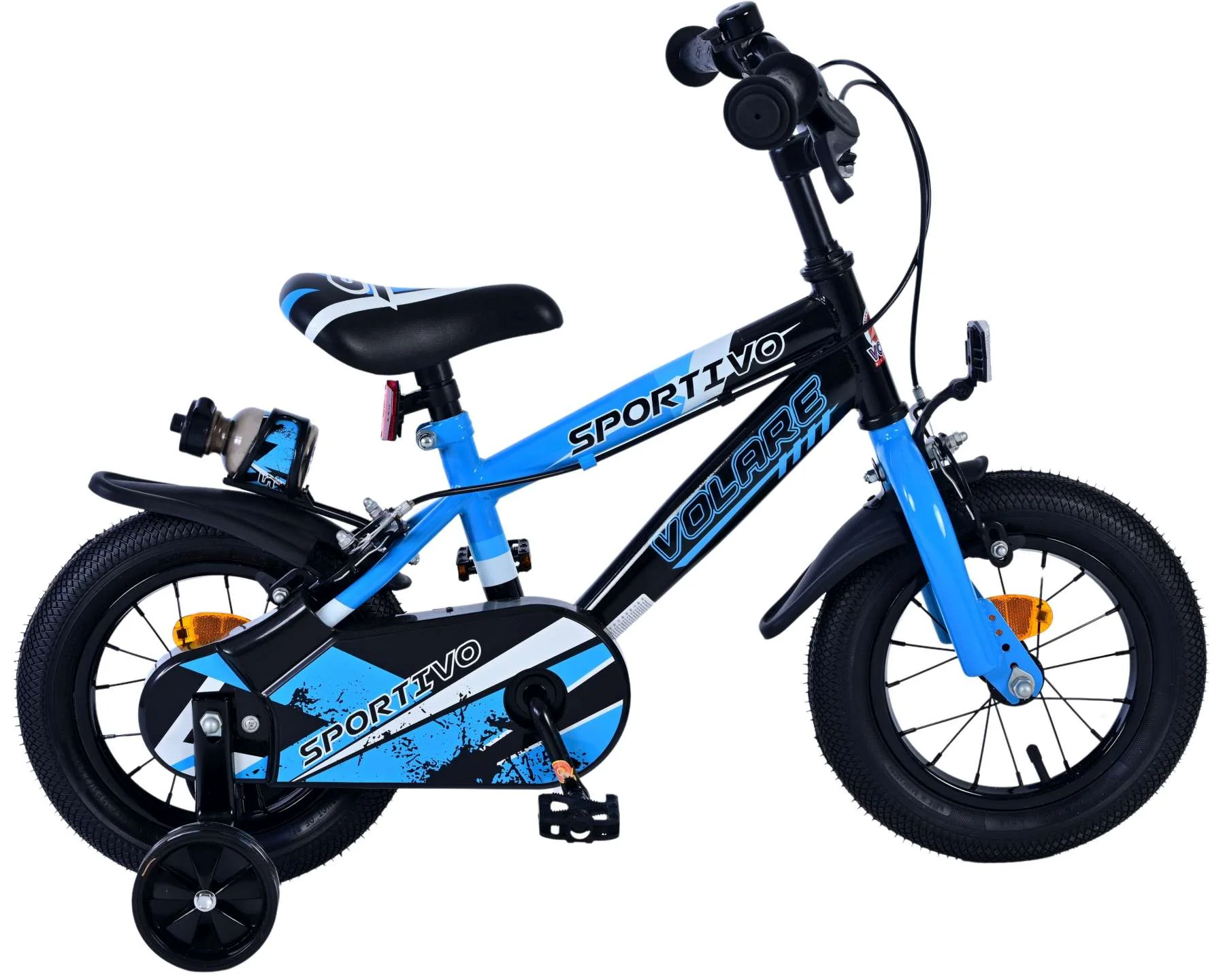 Biciclete - Bicicletă pentru copii Volare Sportivo - Băieți - 12 inch - Albastru Negru - Frâne cu două mâini