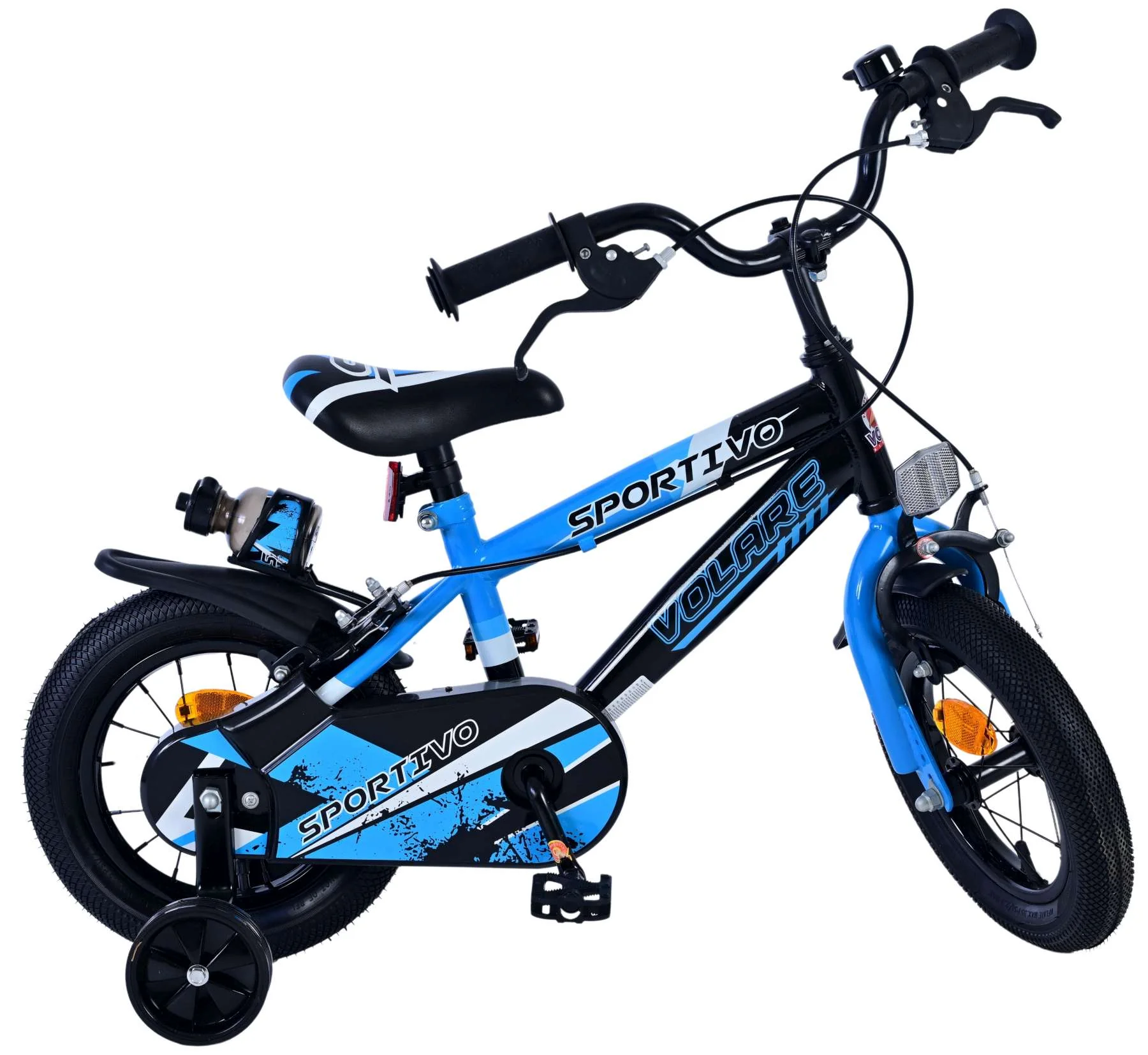 Bicicletă pentru copii Volare Sportivo - Băieți - 12 inch - Albastru Negru - Frâne cu două mâini [9]
