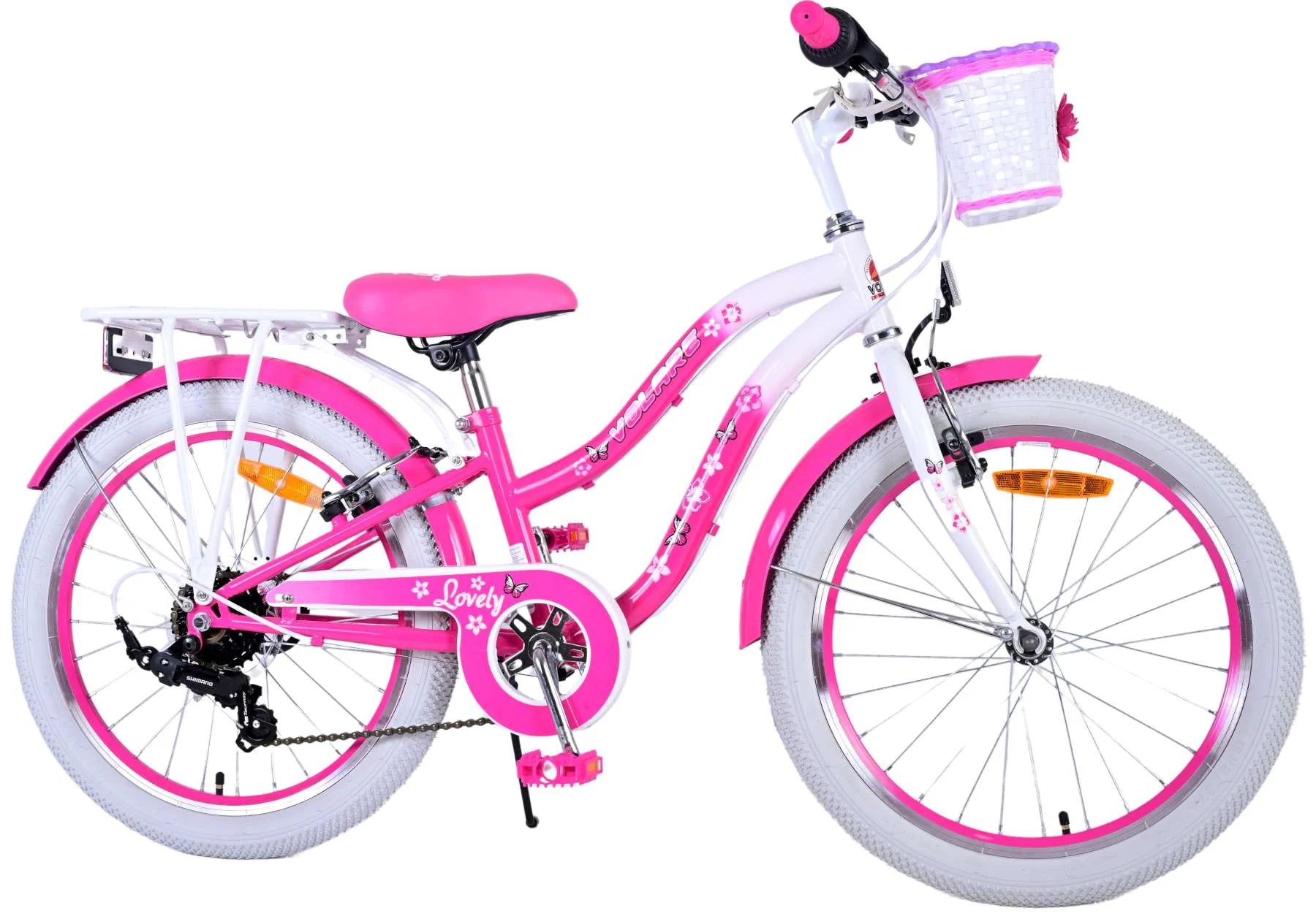 Biciclete - Bicicletă Volare Lovely pentru copii - Fete - 20 inch - Roz - 7 viteze