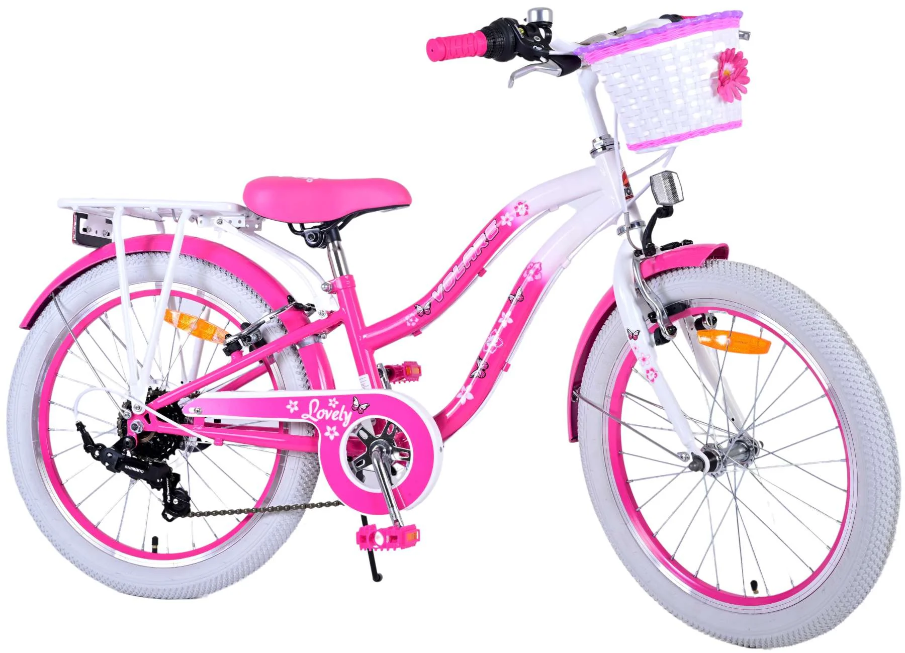 Bicicletă Volare Lovely pentru copii - Fete - 20 inch - Roz - 7 viteze [1]